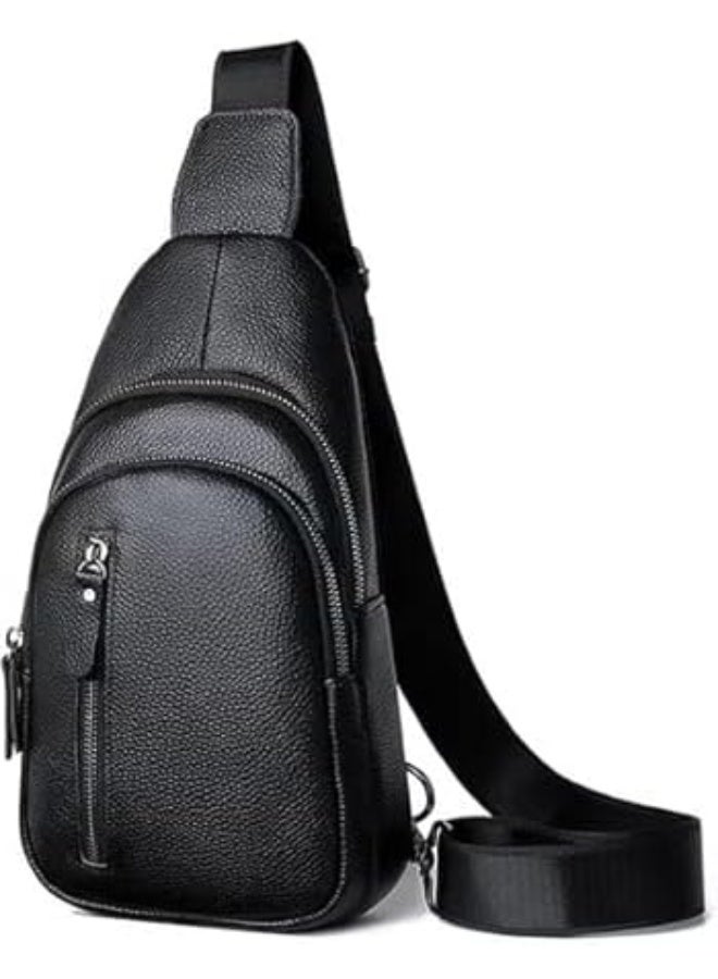 Men's crossbody bag with a modern black design – comfortable and durable for a practical everyday look AS - Image 1